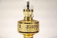 Đèn thờ điện led cúng truyền thống trụ tròn kim sa vàng cao 18cm sáng rực rỡ - Có dây + bóng sẵn