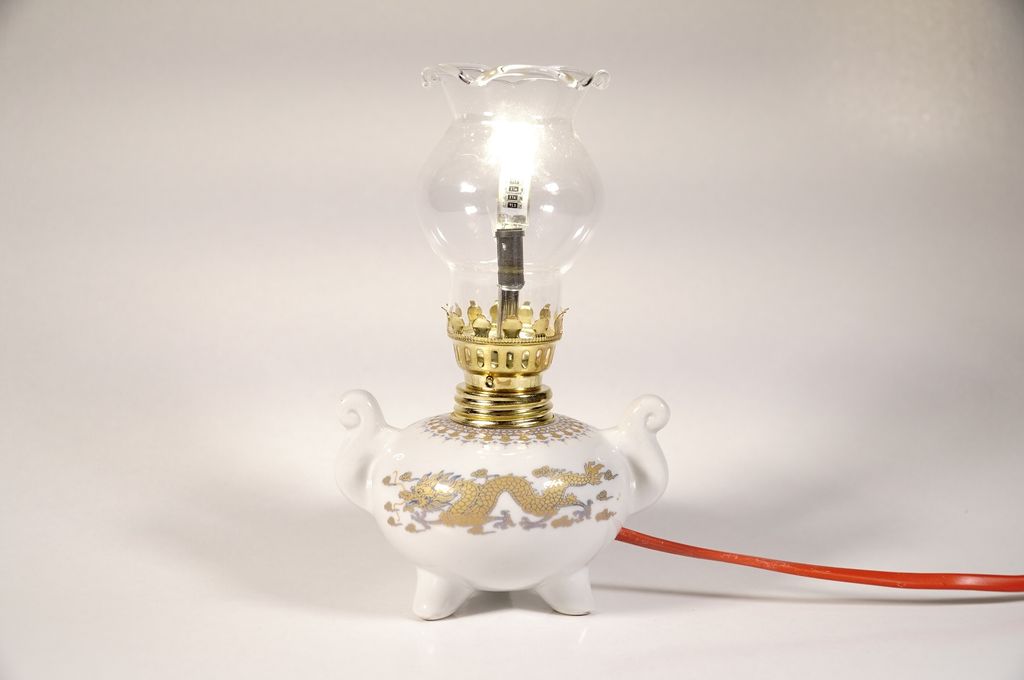 Đèn thờ điện led cúng truyền thống bầu tròn vàng cung đình 16cm sáng rực rỡ - Có dây + bóng sẵn