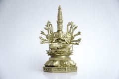 Tượng Phật Chuẩn Đề Thiên Thủ Thiên Nhãn xi mạ đồng - Cao 16cm