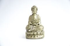 Tượng Phật A Di Đà ngồi xi mạ đồng - Cao 15cm