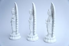 Bộ 3 Tượng Tam Thế Phật Tây Phương Tam Thánh đứng trắng ngà - Cao 18cm