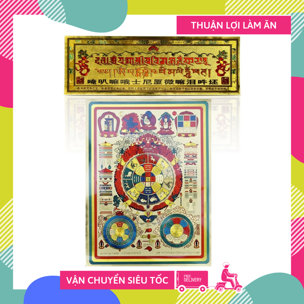 Bộ kinh phù Mật Tông tài lộc dán cửa nhà ở,cửa hàng,công ty - Đã trì chú