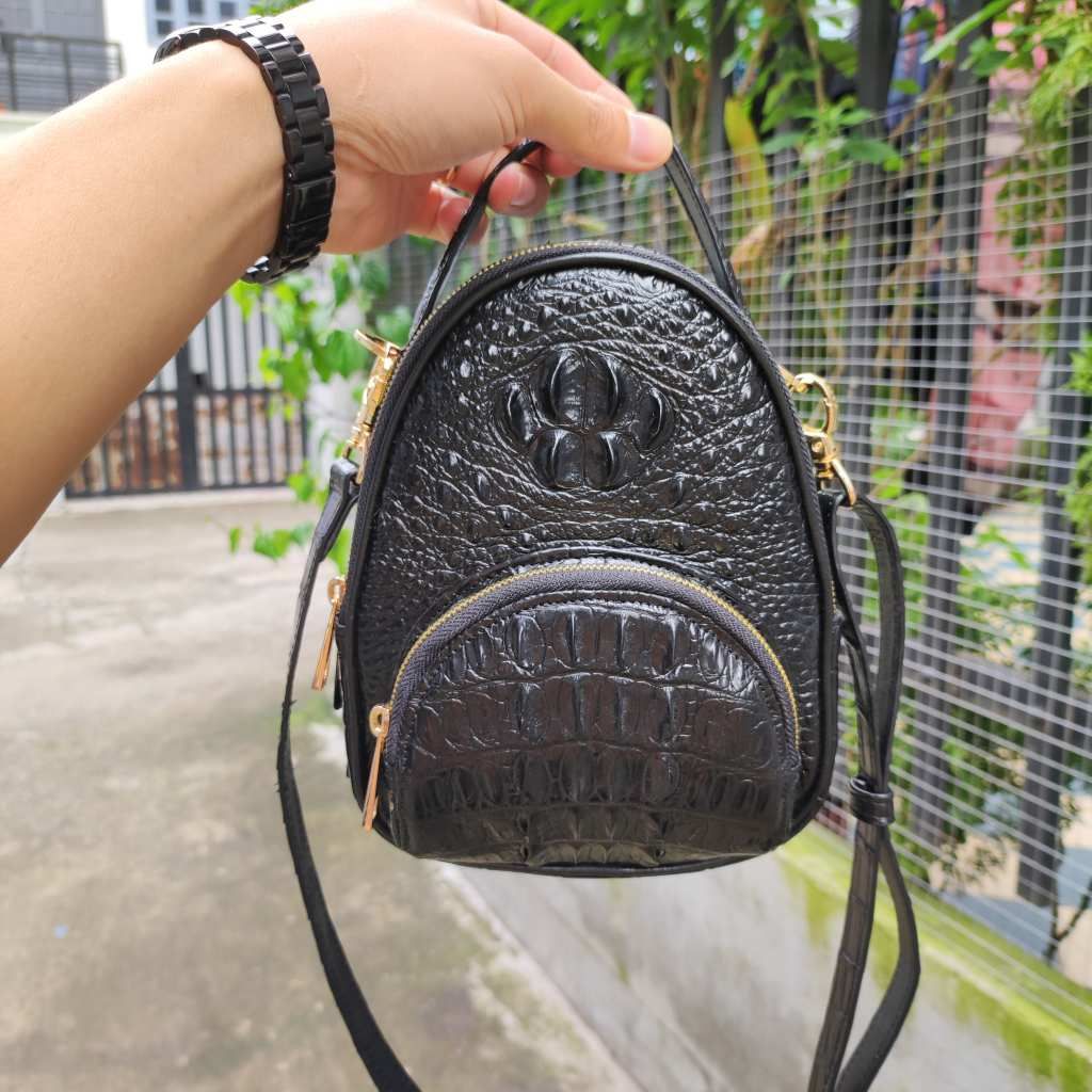 Balo đeo lưng nữ. Thời trang cao cấp Da cá sấu thật!