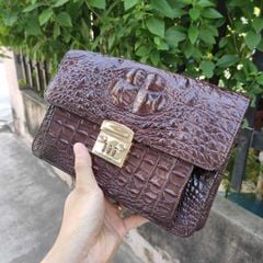 [CẶP KHÓA SỐ] Cặp nam da cá sấu SIZE NHỎ CẦM TAY LỊCH LÃM!