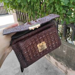 [CẶP KHÓA SỐ] Cặp nam da cá sấu SIZE NHỎ CẦM TAY LỊCH LÃM!