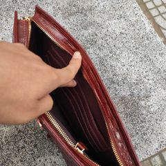 Clutch cầm tay cho nam [DA CÁ SẤU NÂU ĐỎ SANG CHẢNH]