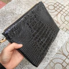 Clutch nam cầm tay da cá sấu màu đen đẹp lịch lãm!