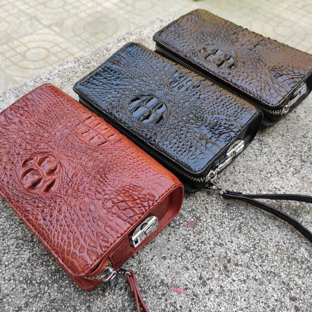 Clutch cầm tay da cá sấu cao cấp cho nam/nữ (KHÓA SỐ BẢO MẬT)