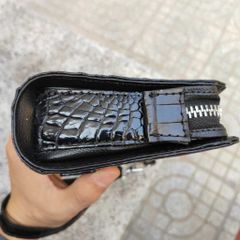 Clutch cầm tay da cá sấu màu đen lịch lãm (KHÓA SỐ BẢO MẬT)