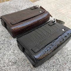 Clutch cầm tay da bụng cá sấu đẹp tinh tế (CÓ KHÓA SỐ BẢO MẬT)