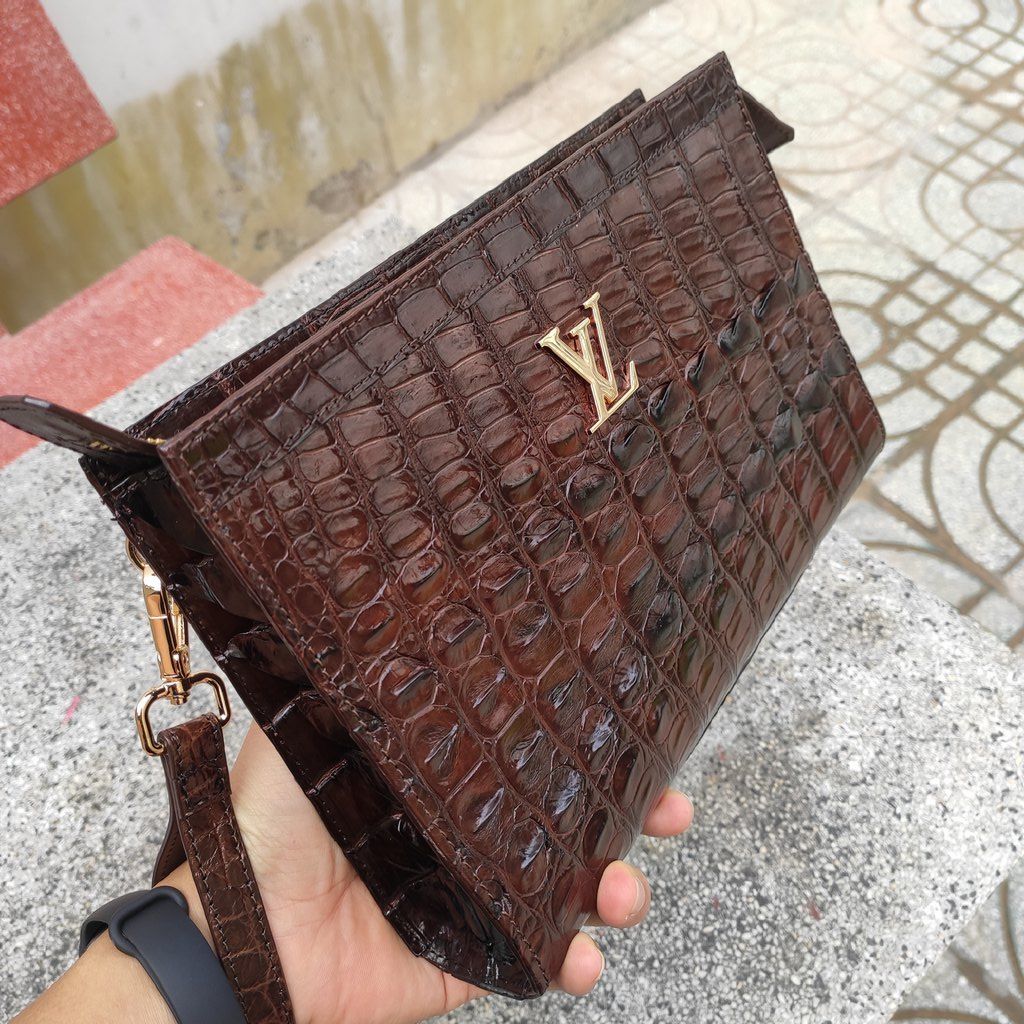 Clutch cầm tay da cá sấu cho nam [DA ĐUÔI CÁ SẤU RẤT ĐẸP]