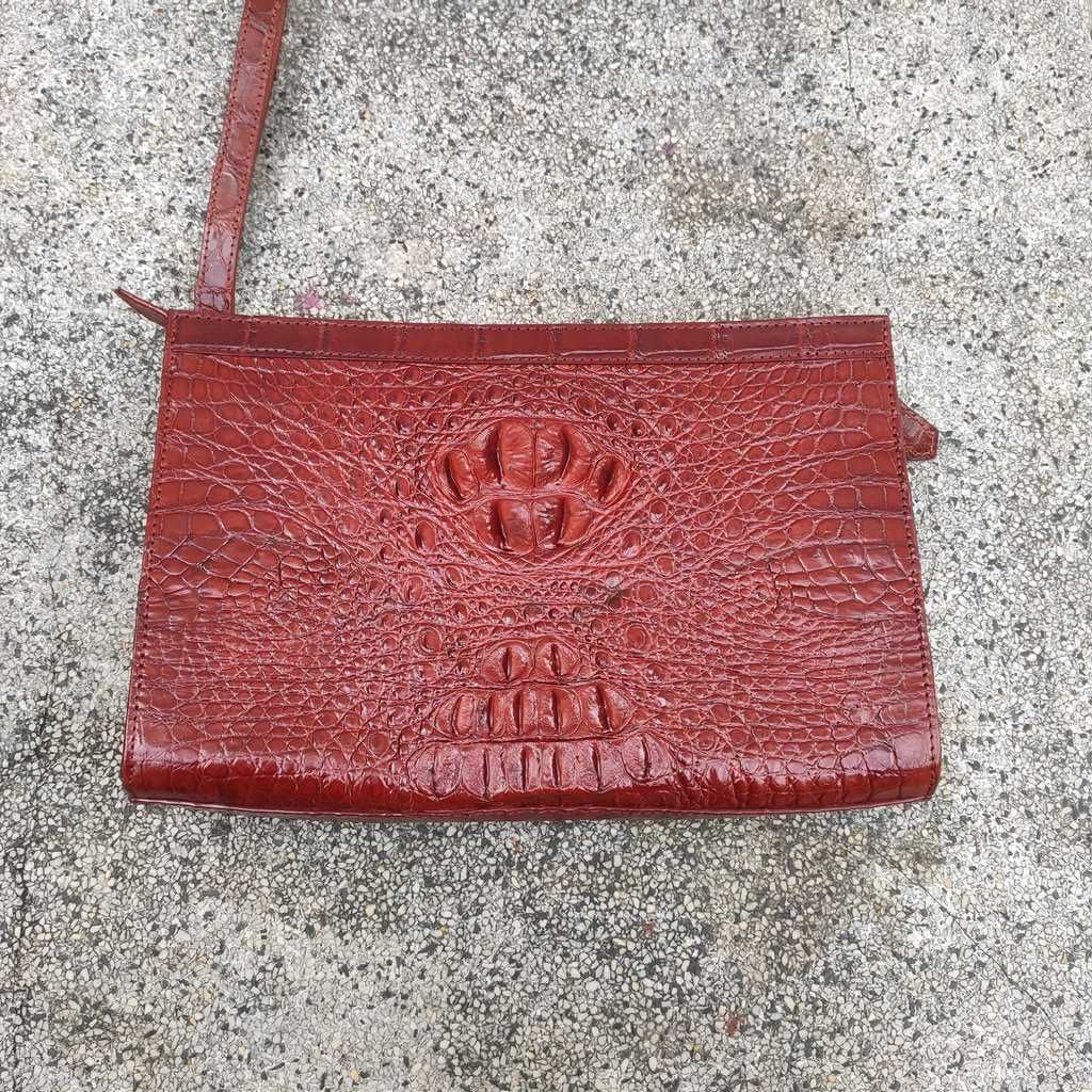 Clutch cầm tay cho nam [DA CÁ SẤU NÂU ĐỎ SANG CHẢNH]