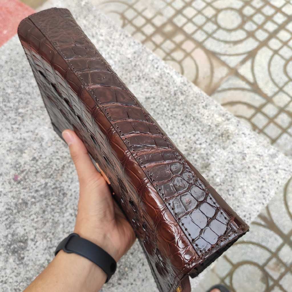 Clutch cầm tay da cá sấu cho nam [DA ĐUÔI CÁ SẤU RẤT ĐẸP]