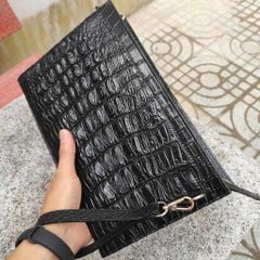 Clutch cầm tay da cá sấu [DA ĐUÔI CÁ SẤU MÀU ĐEN ĐẸP LỊCH LÃM]