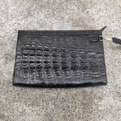 Clutch cầm tay da cá sấu [DA ĐUÔI CÁ SẤU MÀU ĐEN ĐẸP LỊCH LÃM]