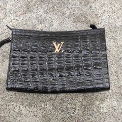 Clutch cầm tay da cá sấu [DA ĐUÔI CÁ SẤU MÀU ĐEN ĐẸP LỊCH LÃM]