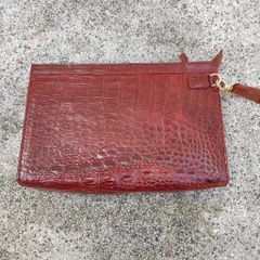 Ví Clutch da cá sấu nâu đỏ cho nam [DA BỤNG CÁ SẤU RẤT MỀM VÀ BỀN]