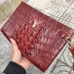 Clutch cầm tay cho nam [DA CÁ SẤU NÂU ĐỎ SANG CHẢNH]