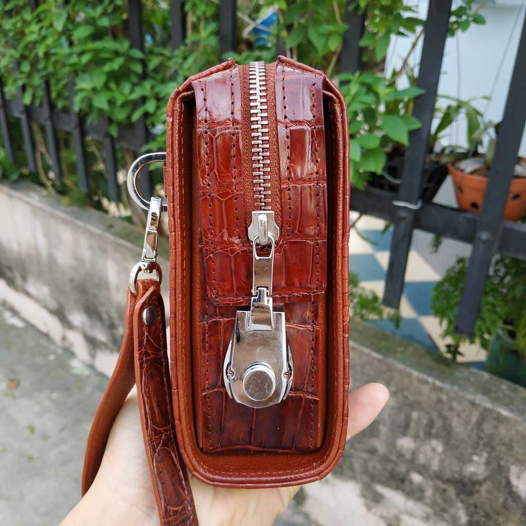 Clutch KHÓA SỐ da cá sấu cầm tay rất đẹp!