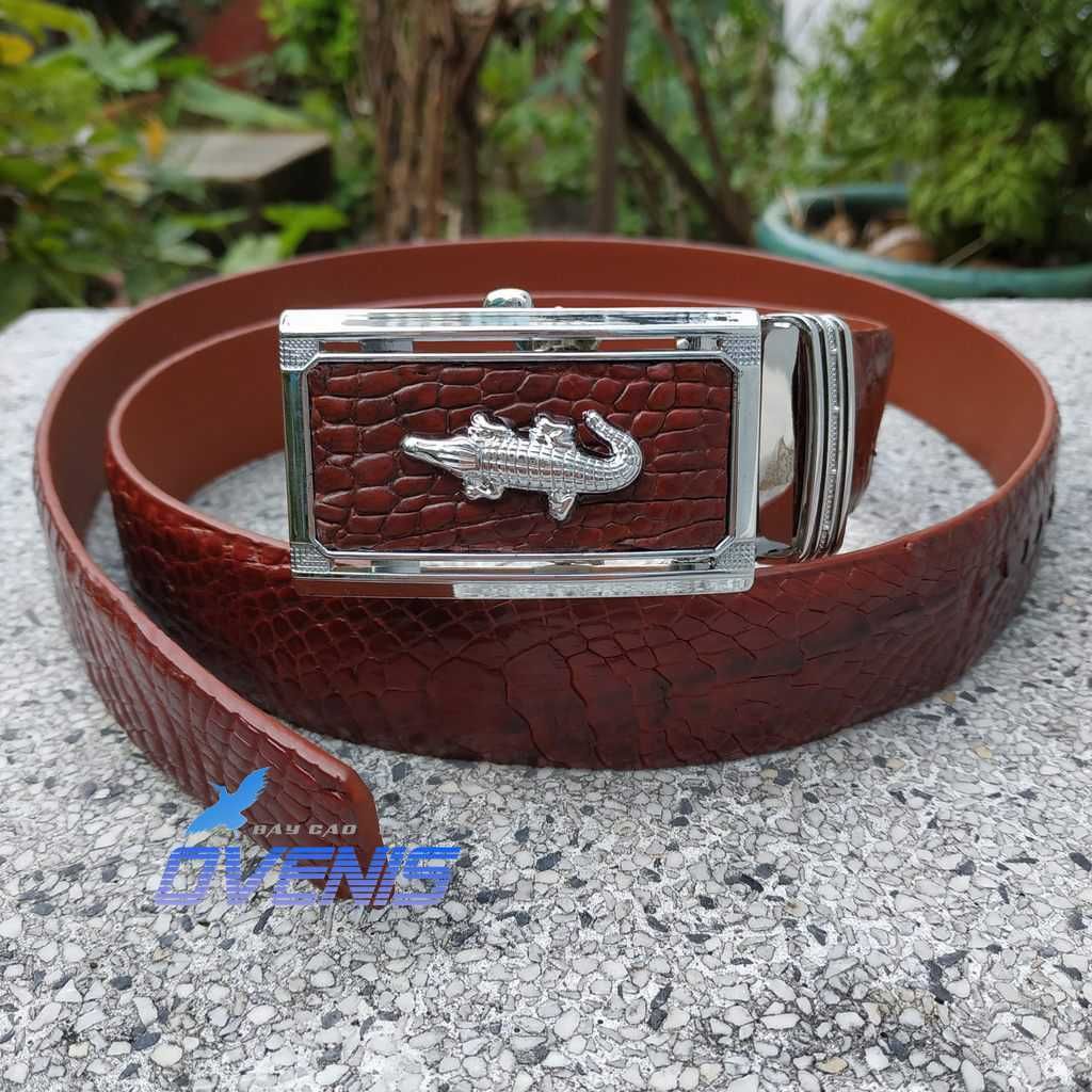 Thắt Lưng Da Cá Sấu Thật 100%. Da Bông Hông Rất Mềm Và Bền