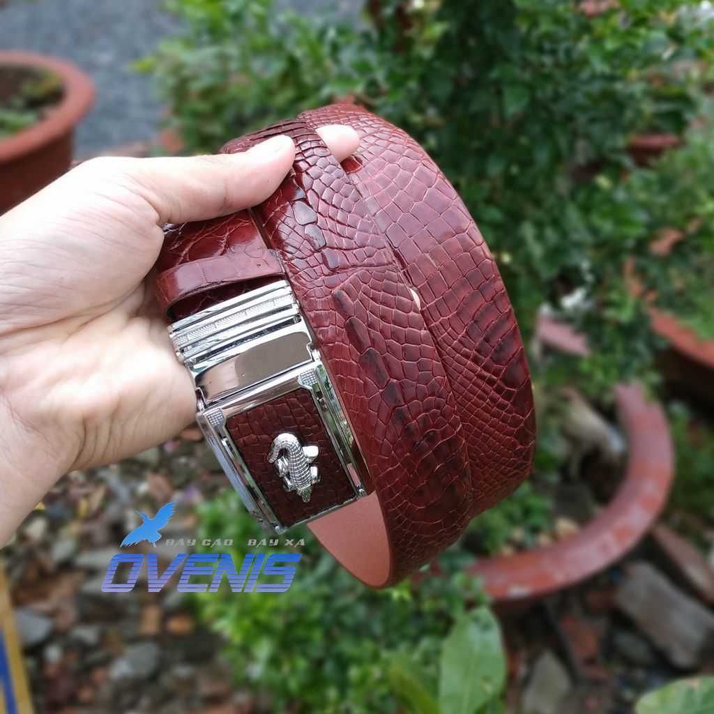 Thắt Lưng Da Cá Sấu Thật 100%. Da Bông Hông Rất Mềm Và Bền