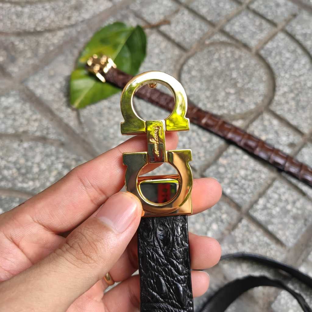 Dây lưng nữ [MẶT KHÓA THÉP KO GỈ]. Gù gai cá sấu sang trọng!