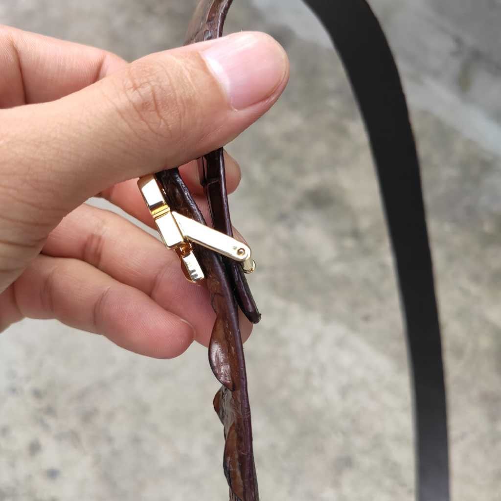 Thắt lưng Nữ. Gù gai cá sấu cao cấp [MẶT KHÓA THÉP KO GỈ]