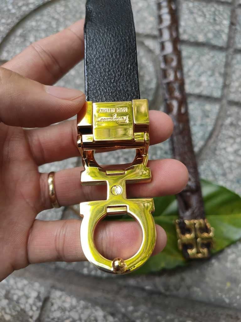 Dây lưng nữ [MẶT KHÓA THÉP KO GỈ]. Gù gai cá sấu sang trọng!