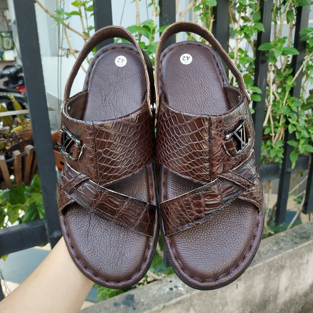 Dép sandal nam da cá sấu thật 100% [Mẫu Đẹp Không Đụng Hàng] Giá rẻ nhất toàn quốc!