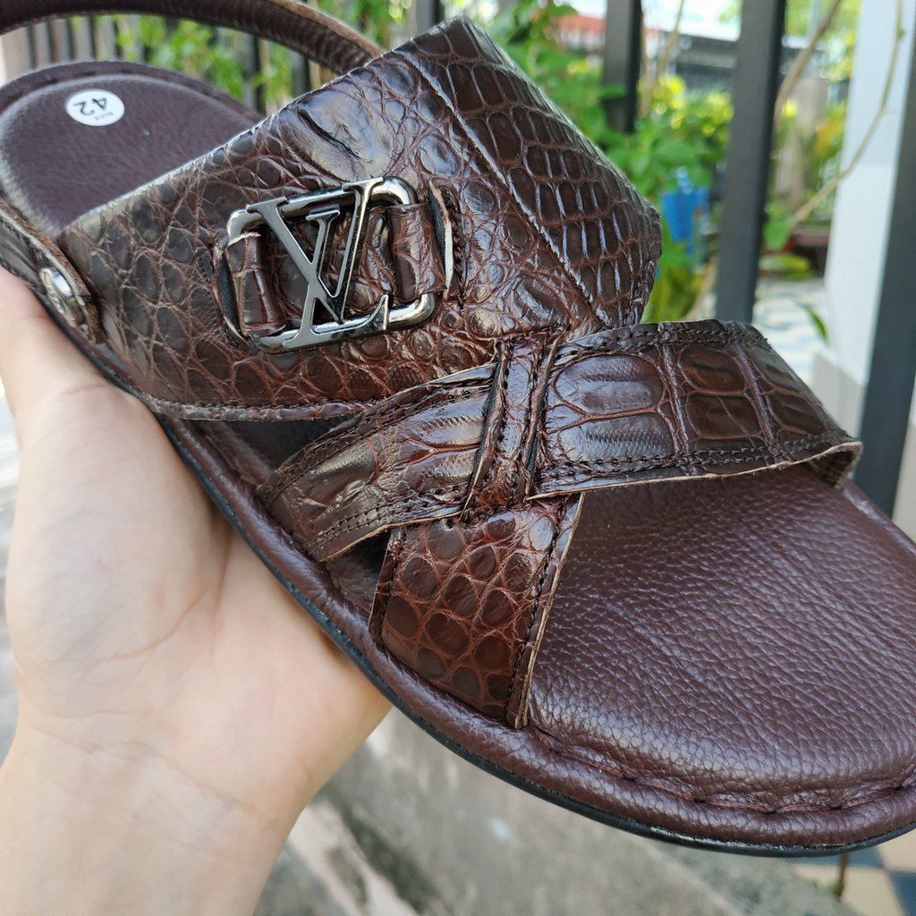 Dép sandal nam da cá sấu thật 100% [Mẫu Đẹp Không Đụng Hàng] Giá rẻ nhất toàn quốc!