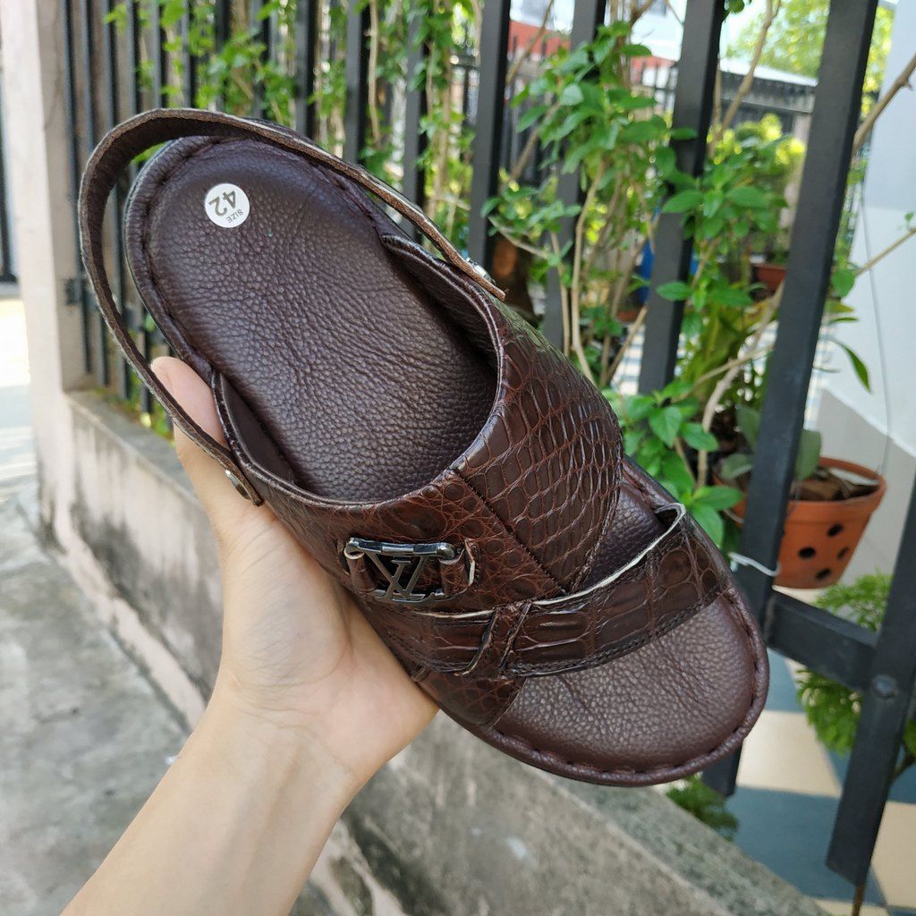 Dép sandal nam da cá sấu thật 100% [Mẫu Đẹp Không Đụng Hàng] Giá rẻ nhất toàn quốc!