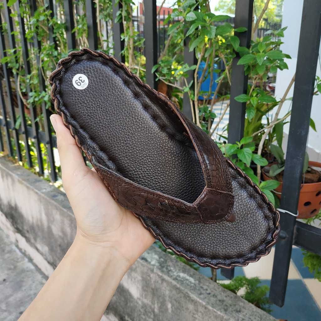 [RẺ VÔ ĐỊCH..] Dép kẹp nam da cá sấu trơn