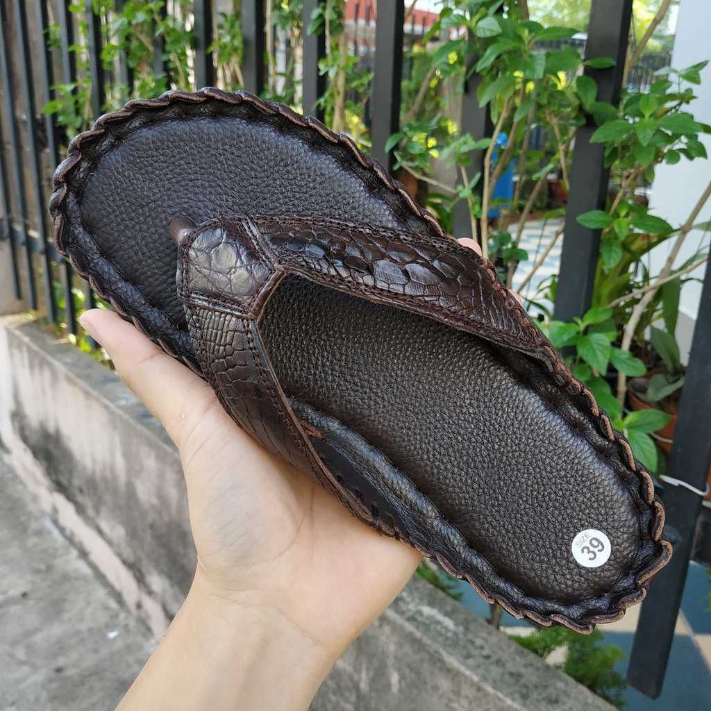 [RẺ VÔ ĐỊCH..] Dép kẹp nam da cá sấu trơn