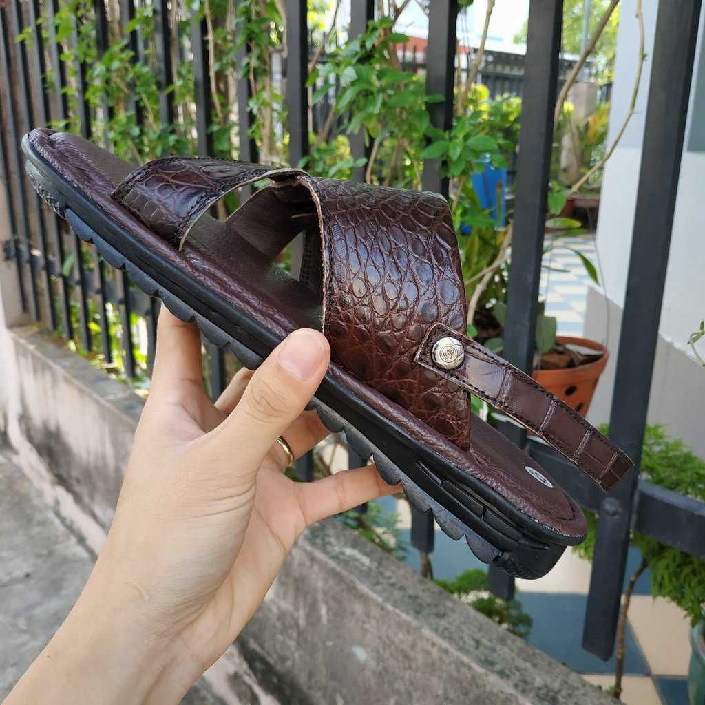 Dép sandal nam da cá sấu thật 100% [Mẫu Đẹp Không Đụng Hàng] Giá rẻ nhất toàn quốc!