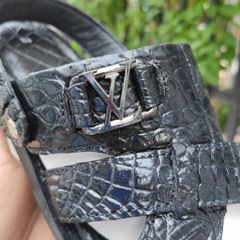 Dép sandal [DA CÁ SẤU HÀNG HIỆU] đế cao su tự nhiên siêu bền!