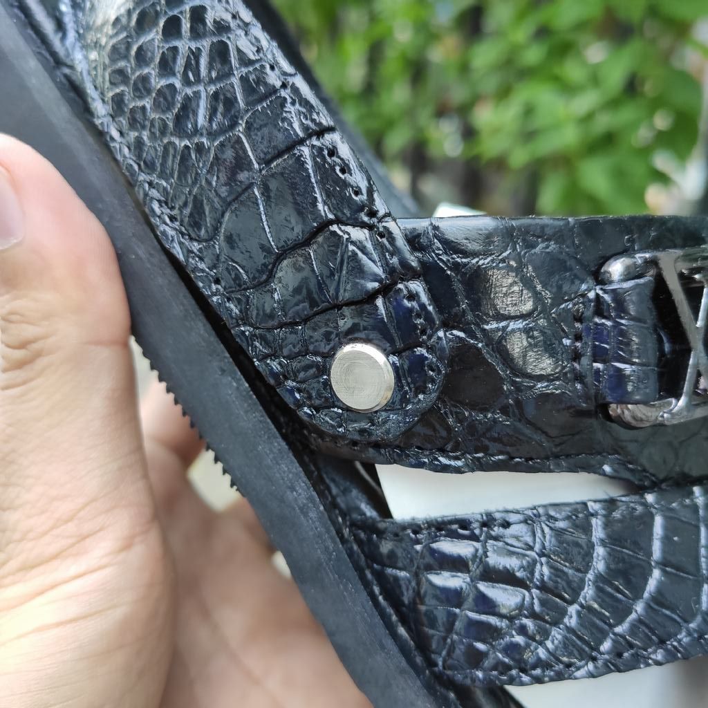 Dép sandal [DA CÁ SẤU HÀNG HIỆU] đế cao su tự nhiên siêu bền!