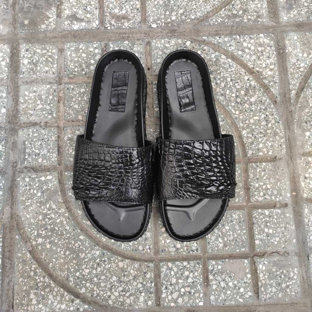 Dép Đế mới CAO - NHẸ đi rất thoải mái. Da cá sấu trơn!
