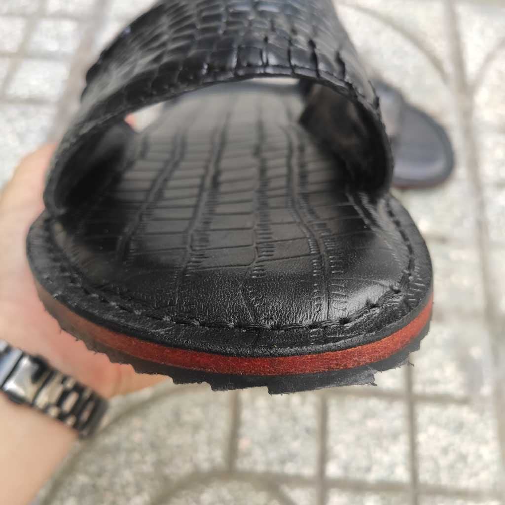 SIÊU PHẨM.. Dép ngang da Bắp tay cá sấu có gai nổi nhẹ!