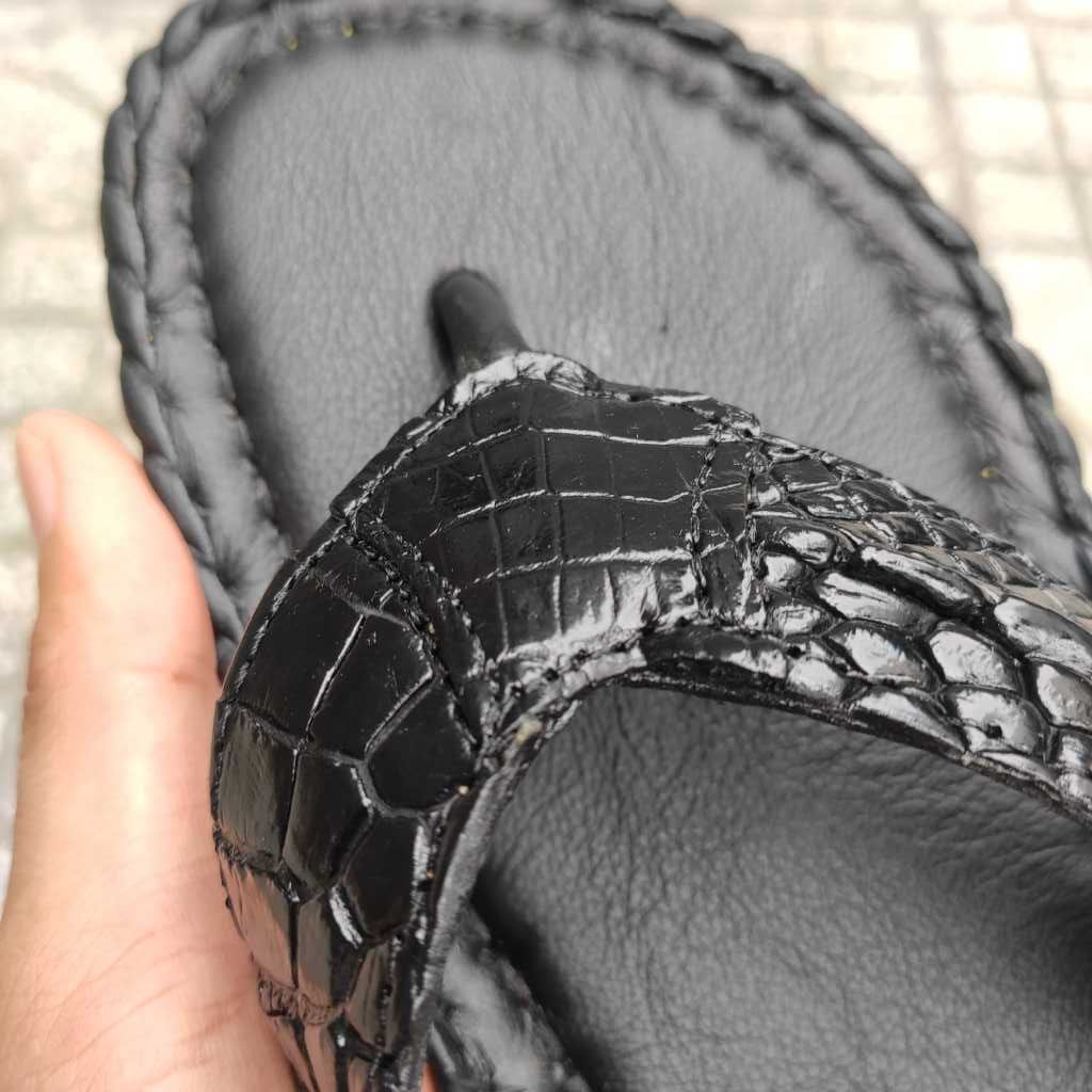 Dép kẹp nam da cá sấu trơn.. SALE LỚN!