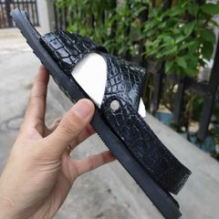 Dép sandal [DA CÁ SẤU HÀNG HIỆU] đế cao su tự nhiên siêu bền!