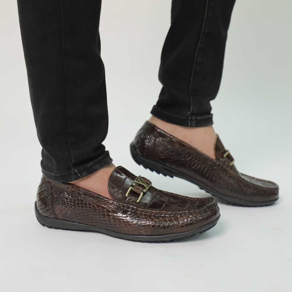 Giày Lười Nam Da Cá Sấu - Da Bụng GL8N