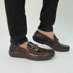 Giày Lười Nam Da Cá Sấu - Da Bụng GL8N