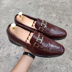 Giày lười thiết kế Mới. Da bụng cá sấu rất Mềm và Bền!