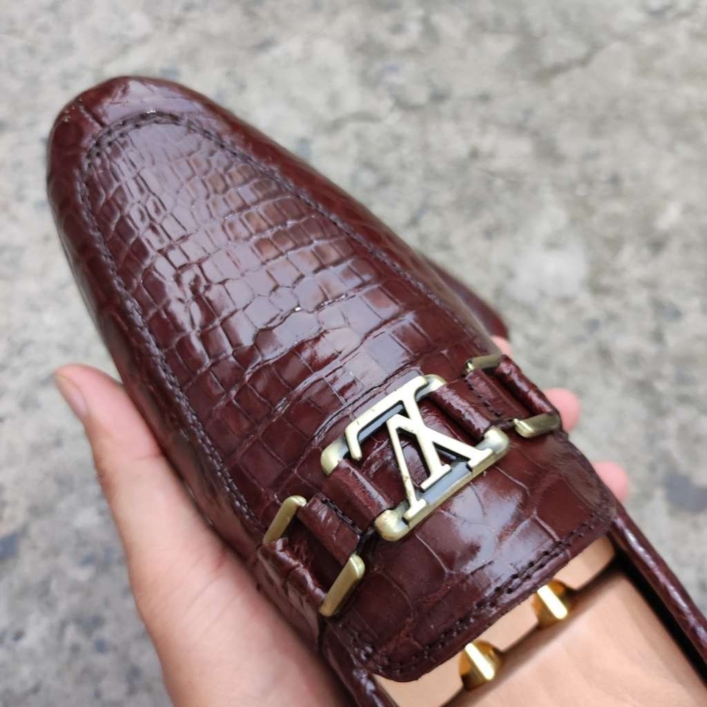 Giày lười thiết kế Mới. Da bụng cá sấu rất Mềm và Bền!