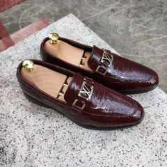 Giày lười thiết kế Mới. Da bụng cá sấu rất Mềm và Bền!