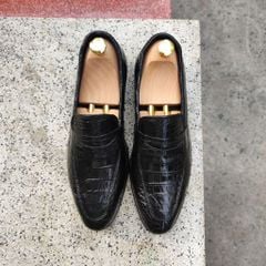 Giày lười đế Tây phong cách trẻ trung. Da bụng cá sấu đẹp nhẹ nhàng!