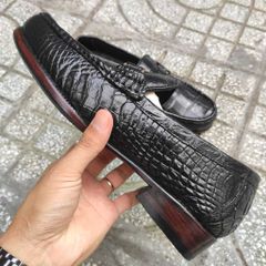 Giày lười đế Da sang trọng. Da bụng cá sấu siêu lớn!