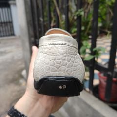 Giày lười Cá sấu bạch tạng. Trong lót trắng kem nhẹ nhàng!