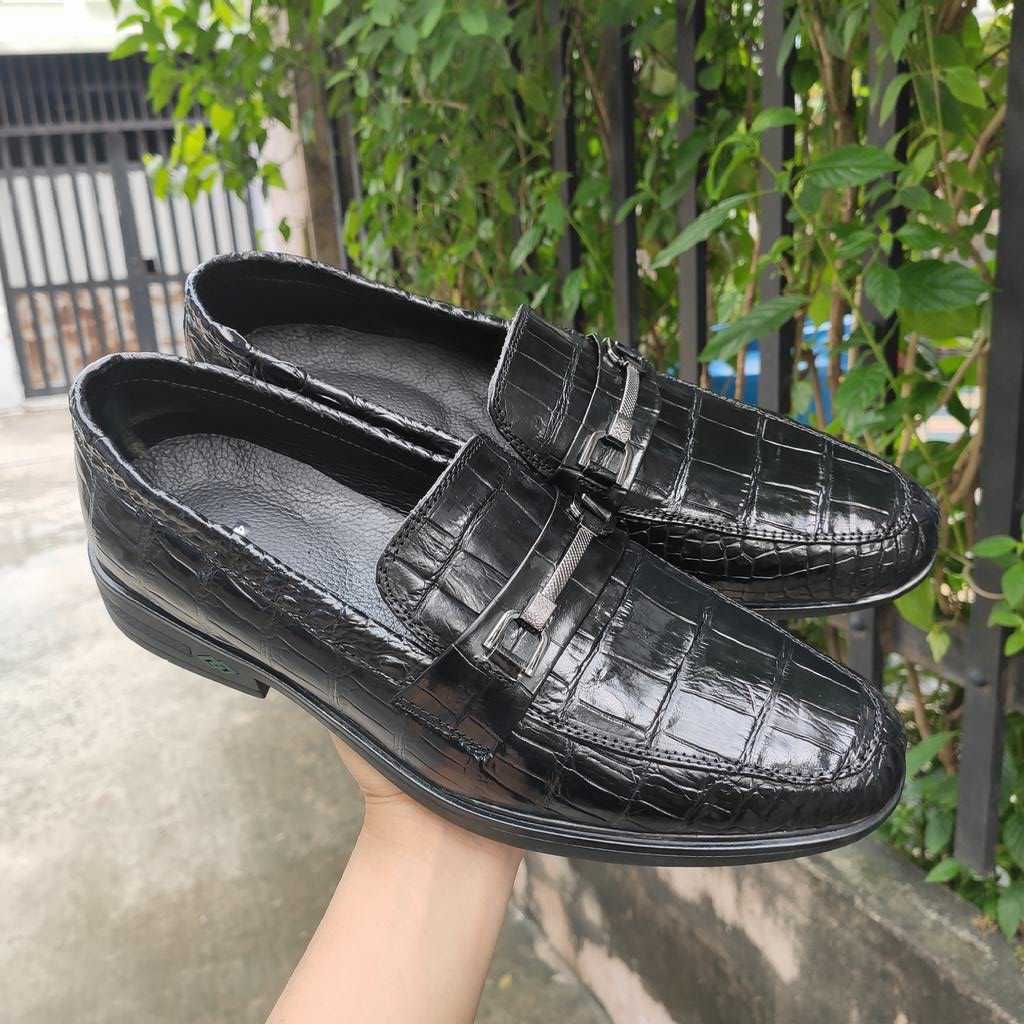 Giày Lười Nam DA BỤNG CÁ SẤU ĐẸP CAO CẤP GL100D
