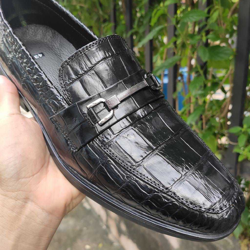 Giày Lười Nam DA BỤNG CÁ SẤU ĐẸP CAO CẤP GL100D